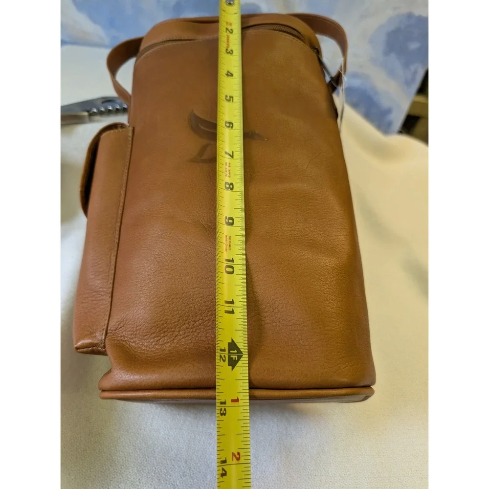 TICA Honey Leather With Duck Embossed Double Wine Travel Golf Bottle Bag